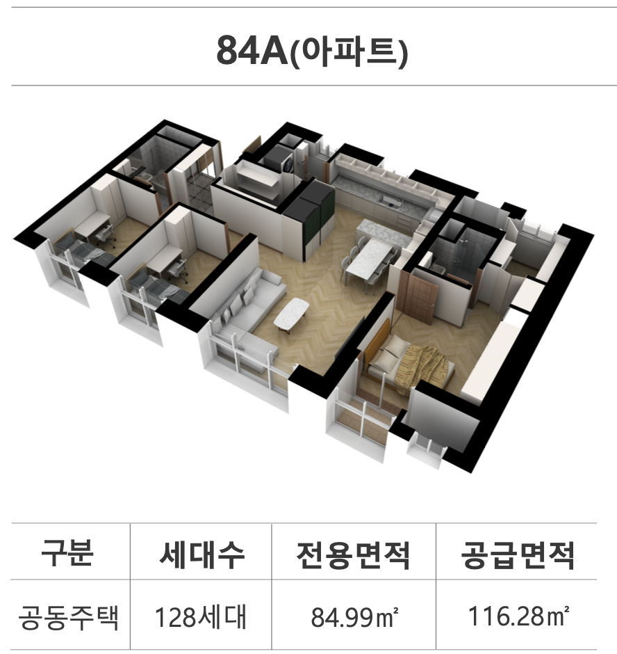 가경 하트리움 더 센트럴 84A 타입 평면도